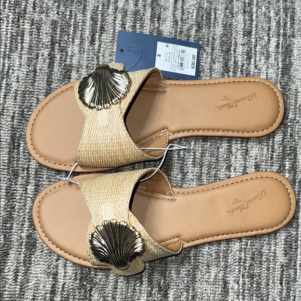 Universal Thread Women's Nesryn Raffia Shell Ornament Slide Sandal Size 6 - Picture 6 of 13